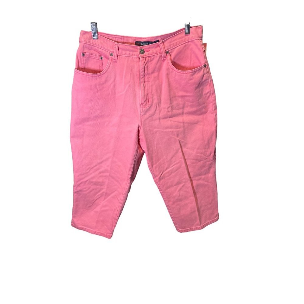 Bill Blass Cropped High Waist Easy Fit Pink Capri Pants Sz 12P